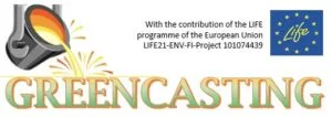 Logo GREENCASTING, With the contribution of the LIFE programme of the European Union